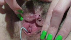 Hairy Enormous Clit Pussy Period Masturbation With Tampons Inside