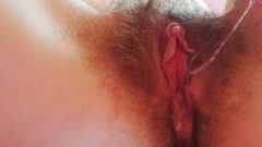 Dripping Wet Orgasm Extreme Hairy Pussy Enormous Clit Rubbing Masturbation