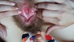 Extreme Hairy Girl Enormous Clit Rubbing Orgasm With Messy Pussy Juice